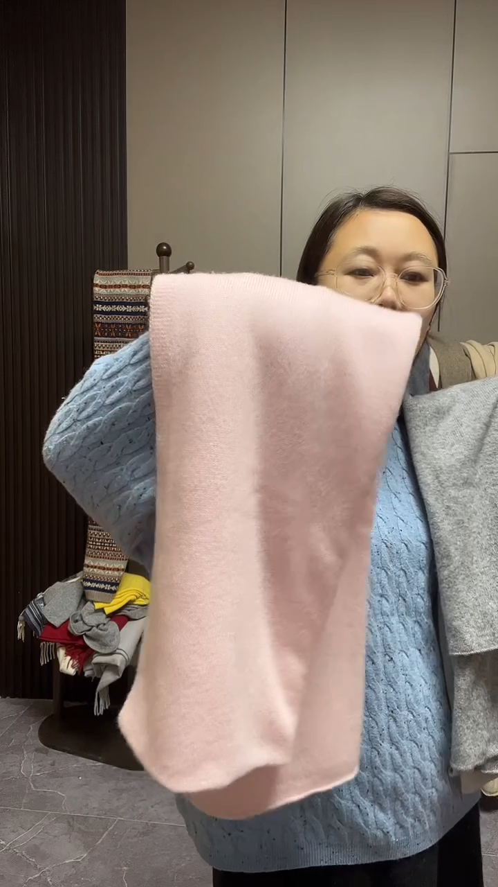 羊绒围巾粉色6666