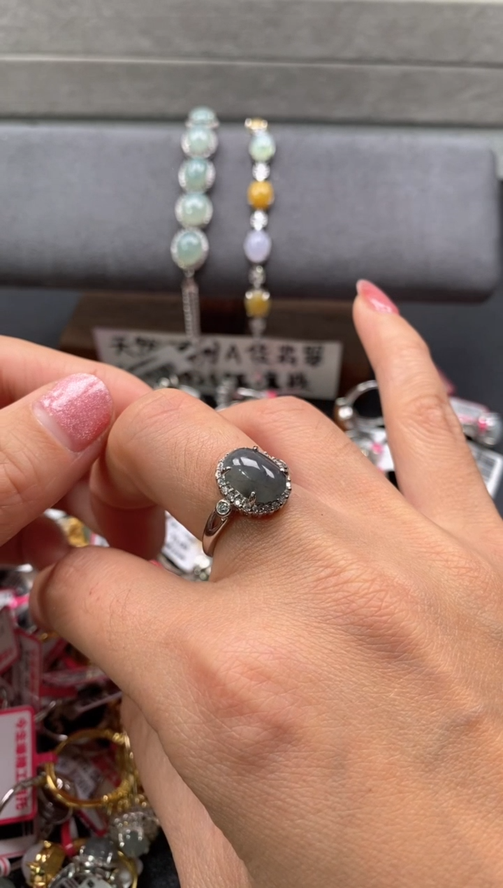 【闪购商品】翡翠戒指银S925镶嵌3333333    6