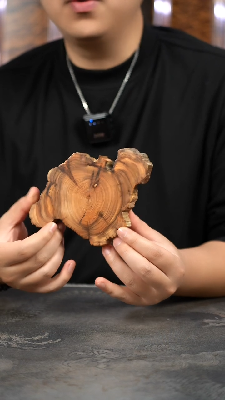 【闪购商品】柏木（崖柏）木雕383号陈化黑油料杯垫香片