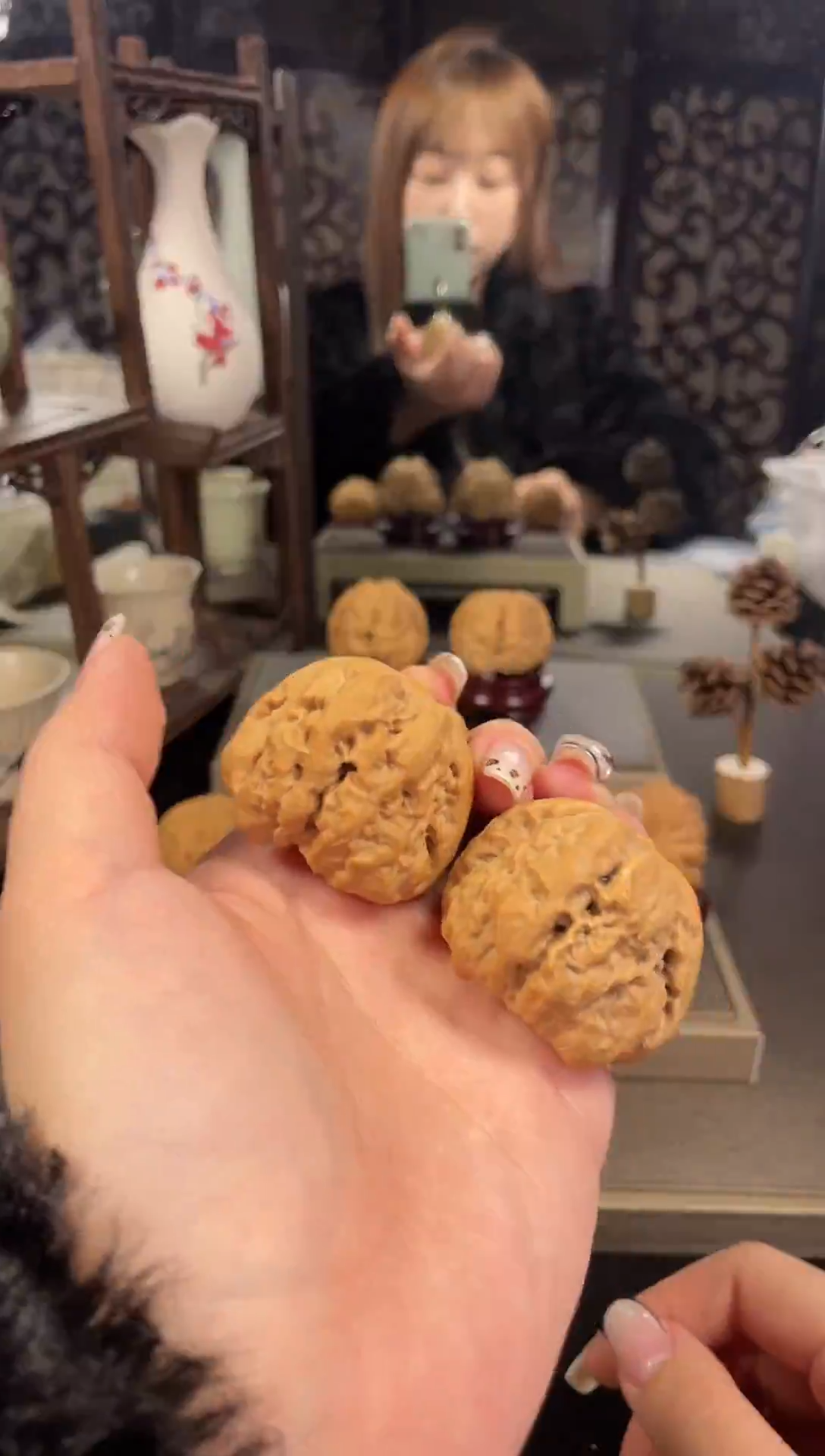 【闪购商品】文玩核桃把件蛤蟆头42尺-38