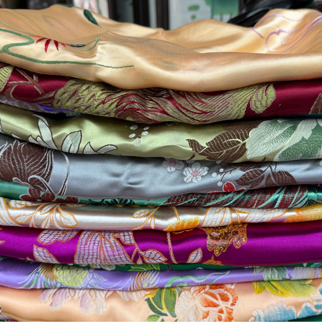 六七十年代的老真丝软锻被面床单30-100（难免微瑕 介意勿拍）