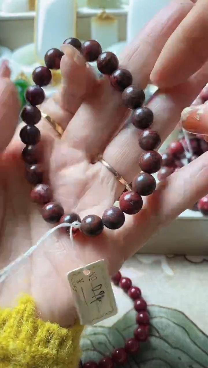 天然辰砂手串单圈