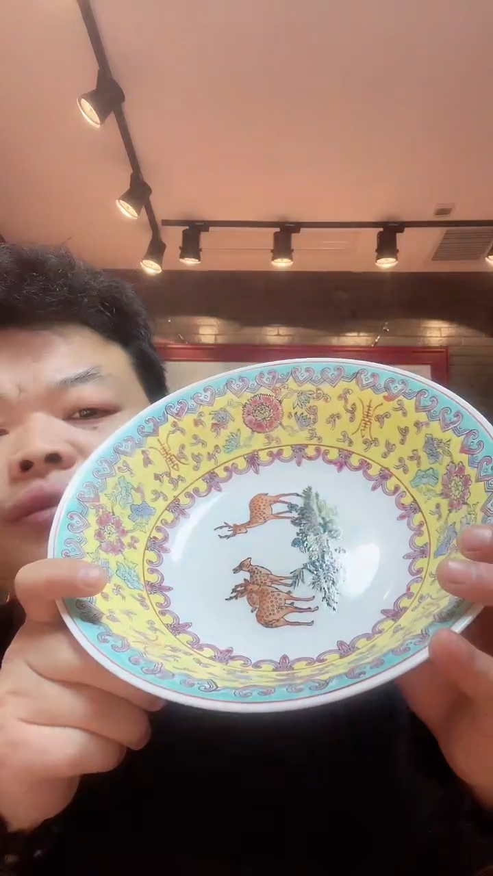 【闪购商品】瓷古彩大碗一鹿碗