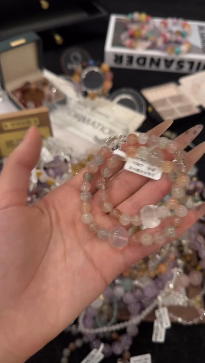 合金手链水晶彩兔毛双圈x2804