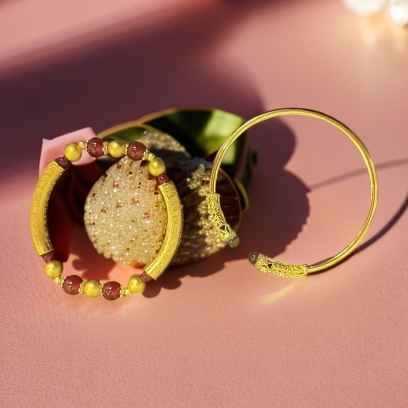  芳芳专属经典百福弯管合金手串+合金手镯DH61498