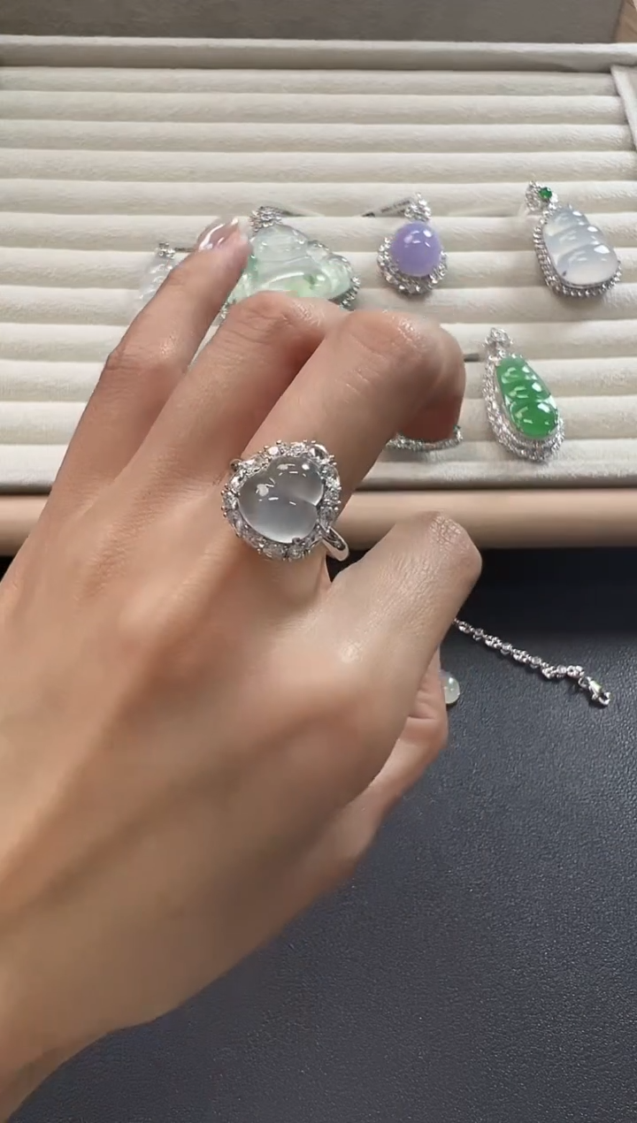 18K金镶嵌戒指翡翠KYC1206-036