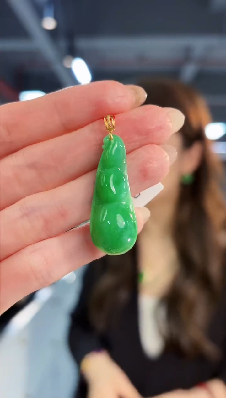 【闪购商品】翡翠颈饰18K金镶嵌缅料A货/支持复检/一件