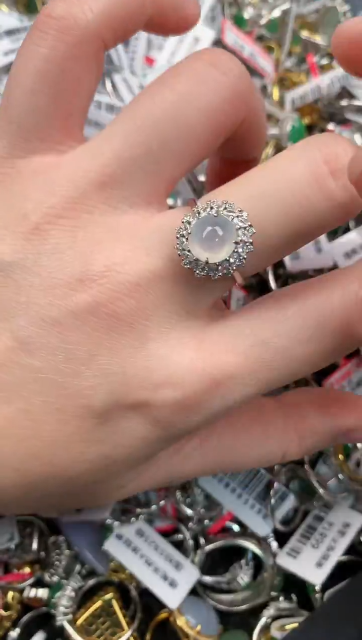 银S925镶嵌戒指翡翠333---4