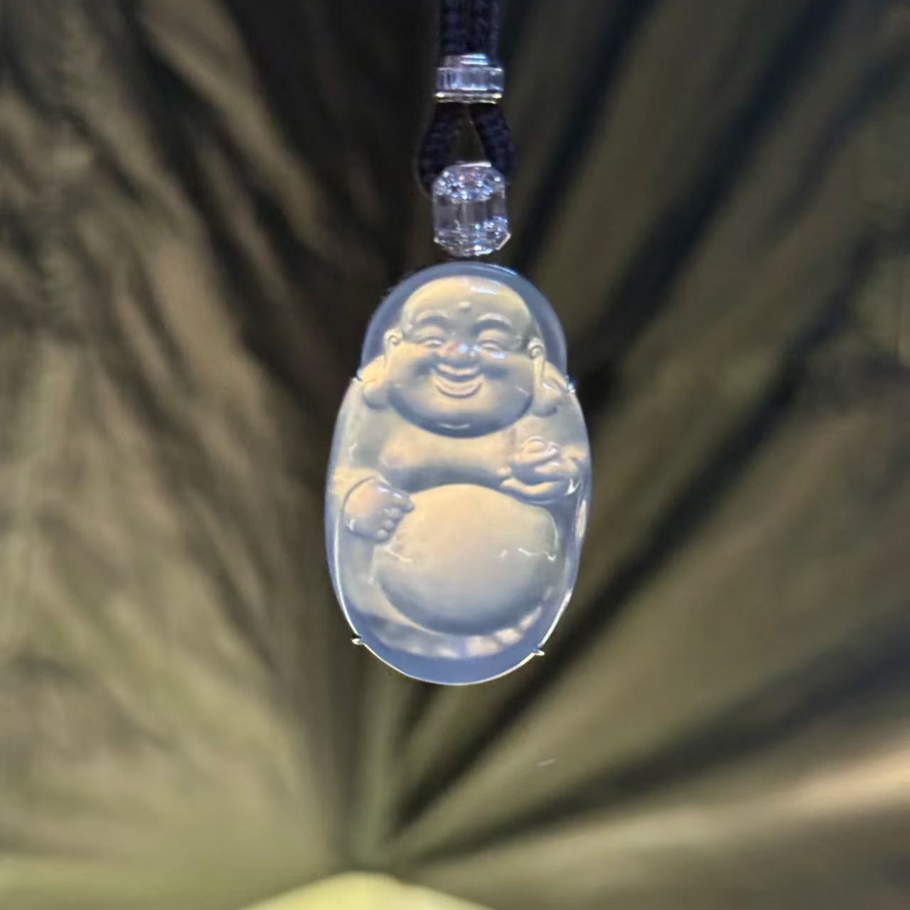 缅甸天然A货翡翠  玻璃种 紫底佛公吊坠