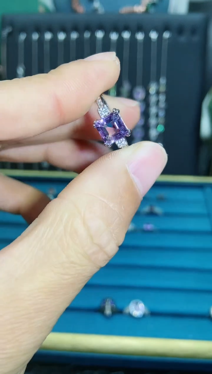 【闪购商品】紫晶戒指银S925镶嵌1121