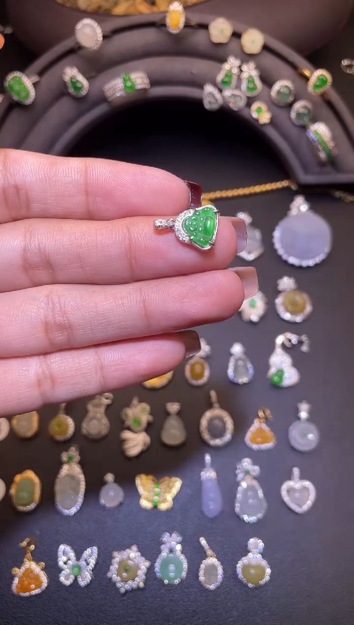 吊坠(不含链)银S925镶嵌翡翠1