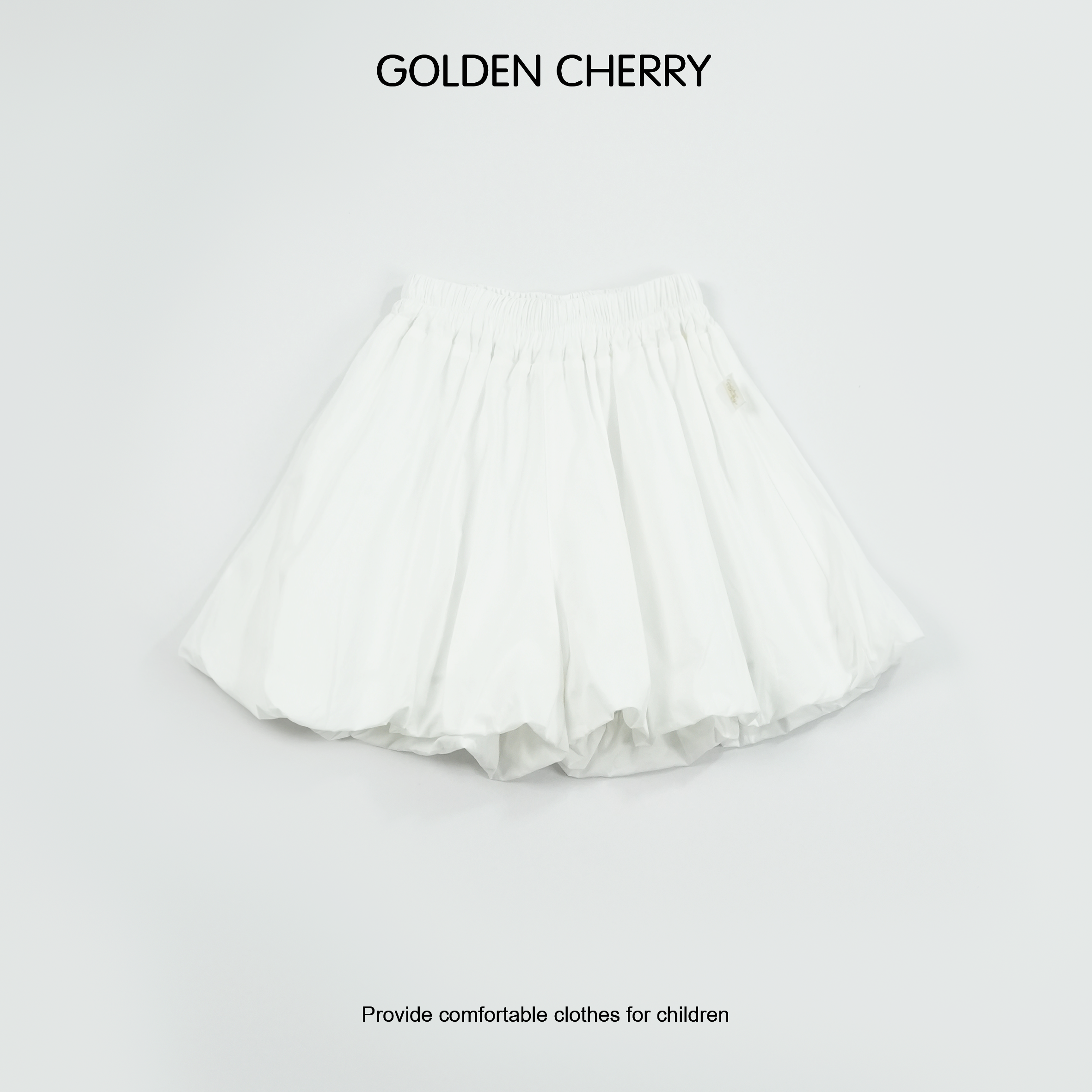 b【金樱桃Golden cherry】小童白色百搭花苞裤裙QDD765