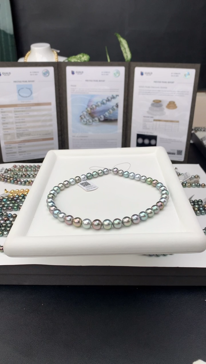 【闪购商品】海水珍珠颈饰银S925镶嵌海水大溪地珍珠项链9-11mm