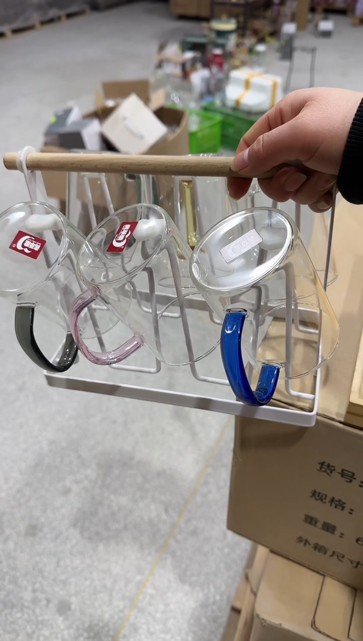 【闪购商品】玻璃无盖款青苹果闪购价300毫升*6+杯架