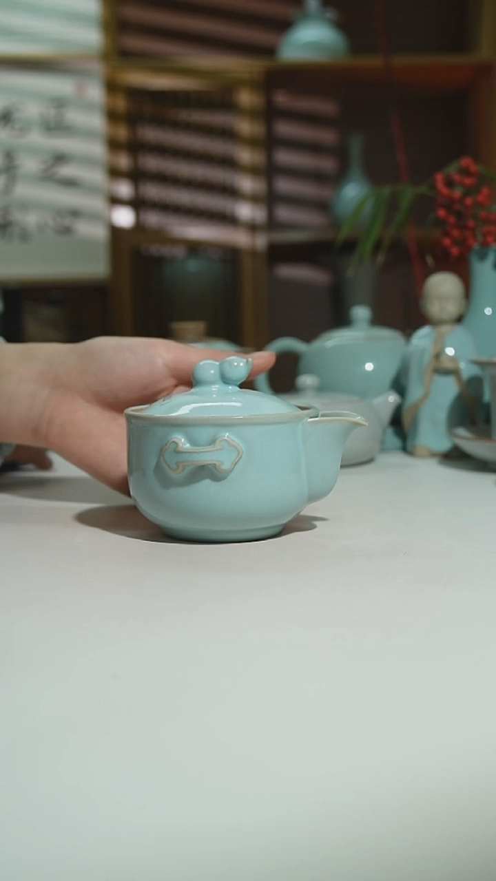 天青珑匠葫芦手抓壶二级0151