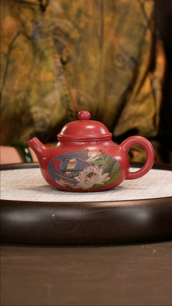 茶壶紫砂【鲍宜明】珊瑚红 容天   320cc