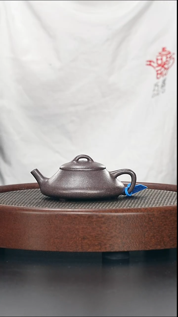 茶壶紫砂圈底隐瓢-桃花泥-全手工微微瑕