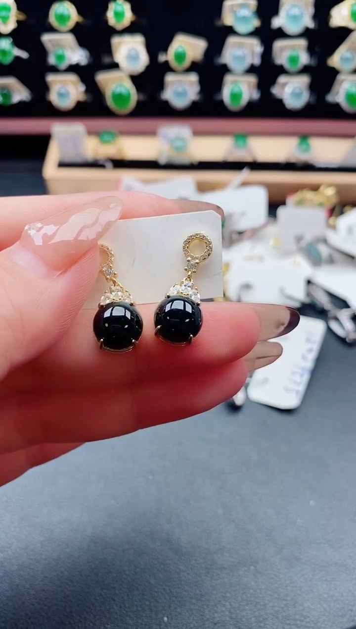 银S925镶嵌戒指翡翠1