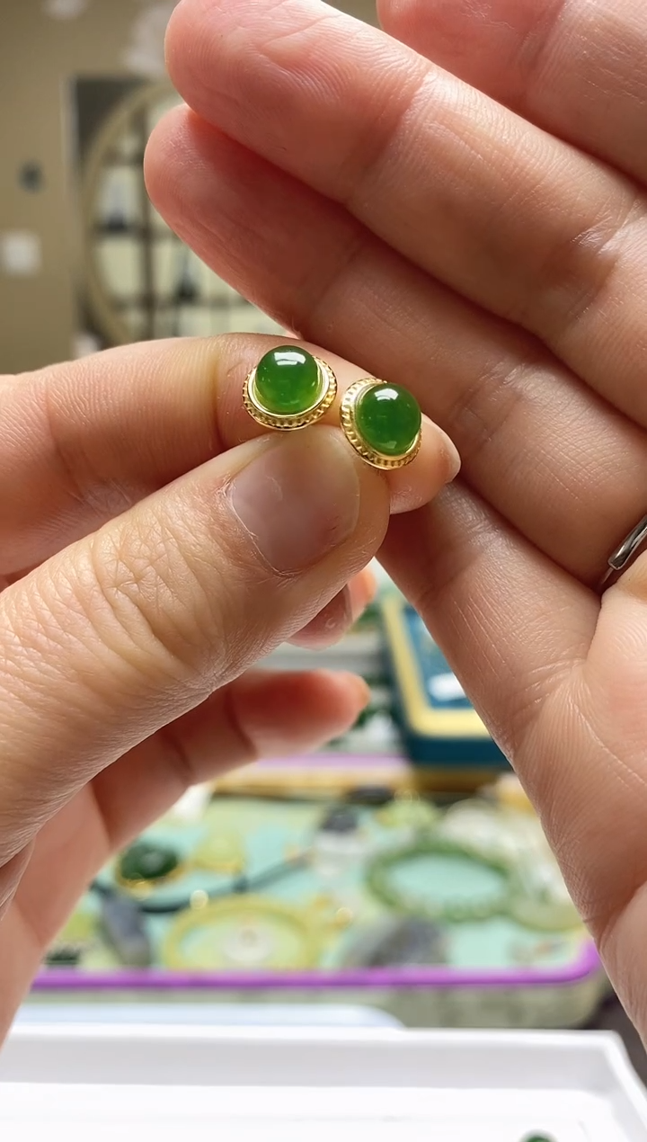 【闪购商品】和田玉耳饰银S925镶嵌拍一发一