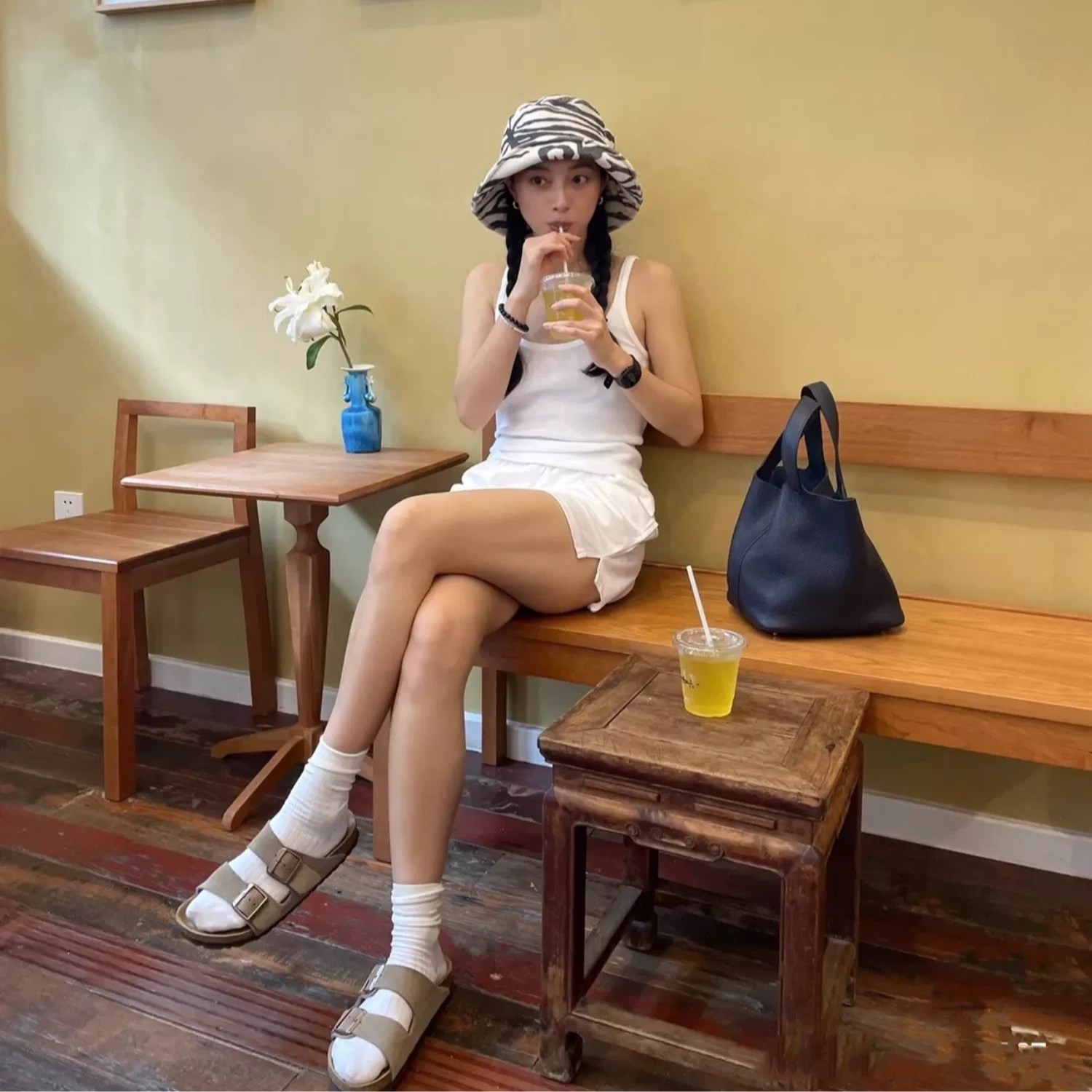 【J bk拖鞋】夏季舒适时尚中古软木软底透气女士凉拖
