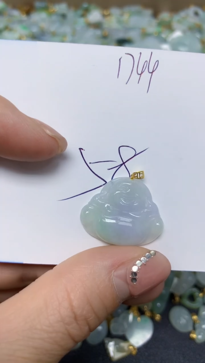 【闪购商品】翡翠挂件18K金镶嵌 天然翡翠A货