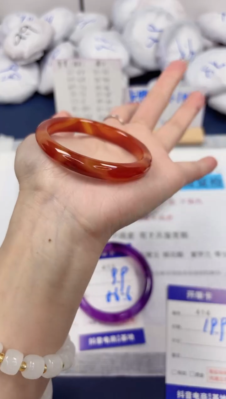 【闪购商品】石英质玉手镯合金414-玛瑙-圈口51
