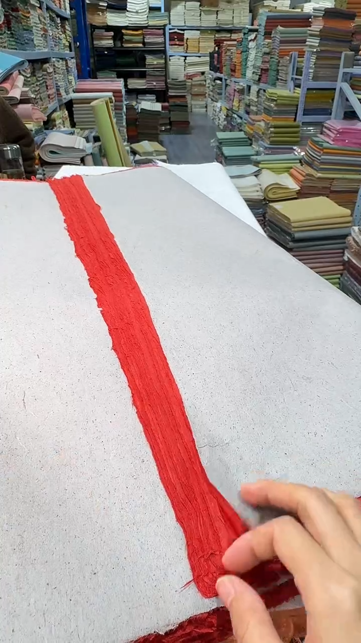 纯手工四尺整张50张中国红楮皮笺