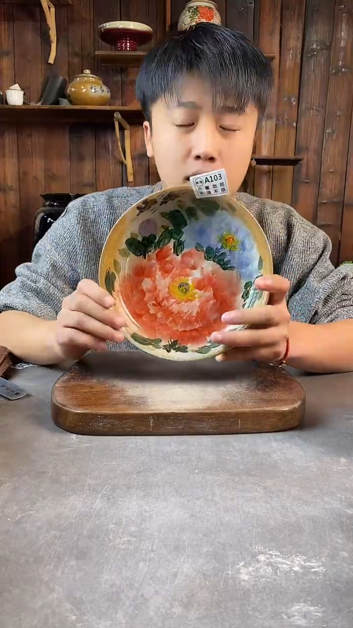 碗103瑕，手工手绘，超值陶瓷