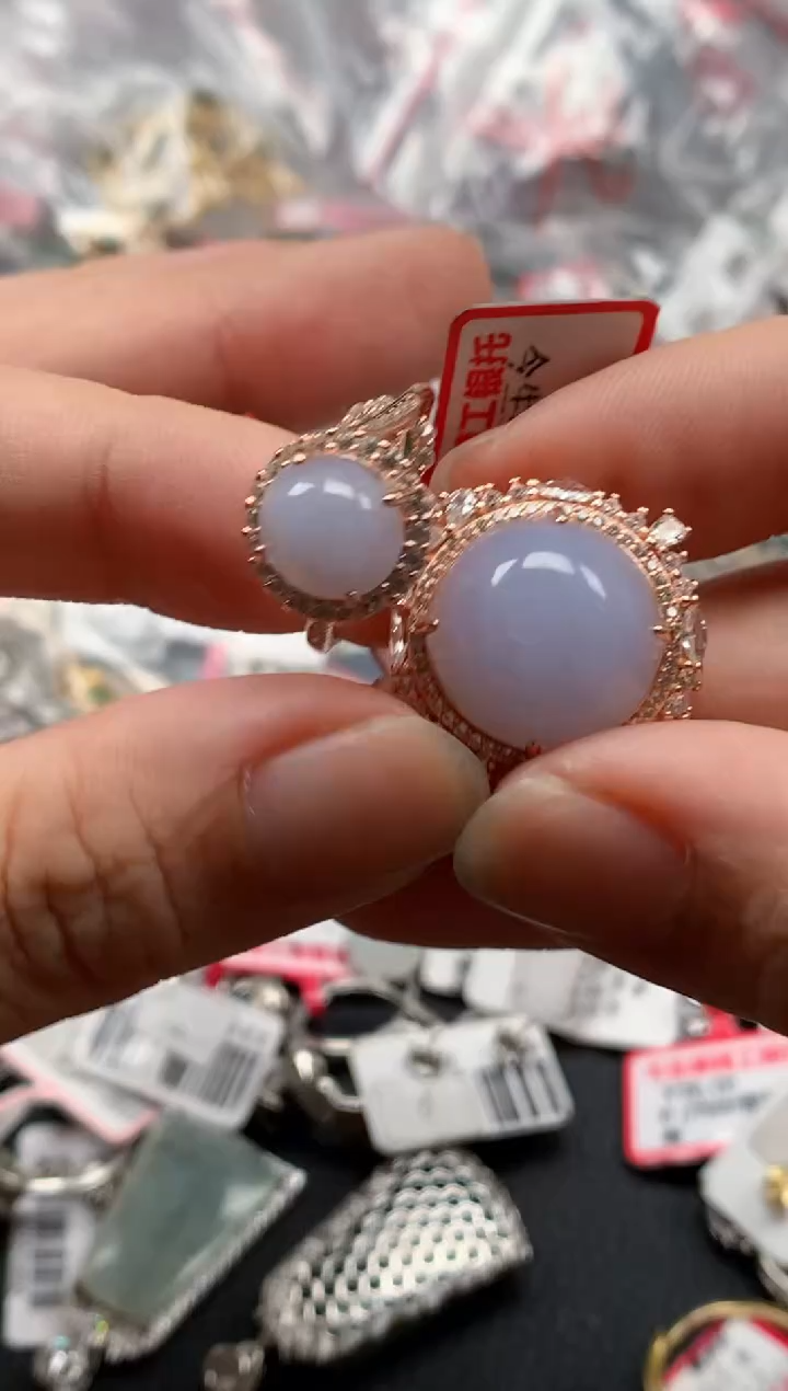 银S925镶嵌戒指翡翠天然A货缅甸翡翠