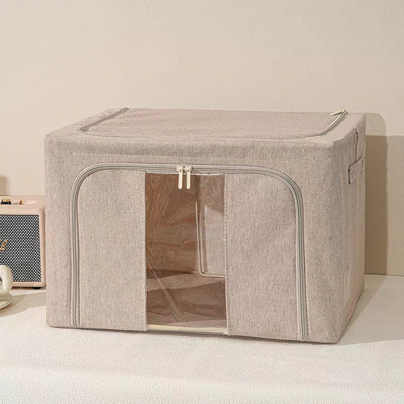 天山棉麻66L收纳箱