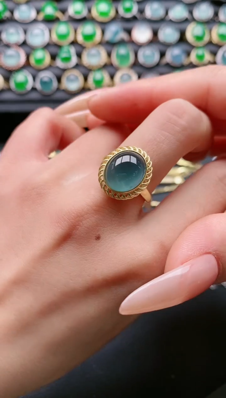 【闪购商品】翡翠戒指银S925镶嵌111111111