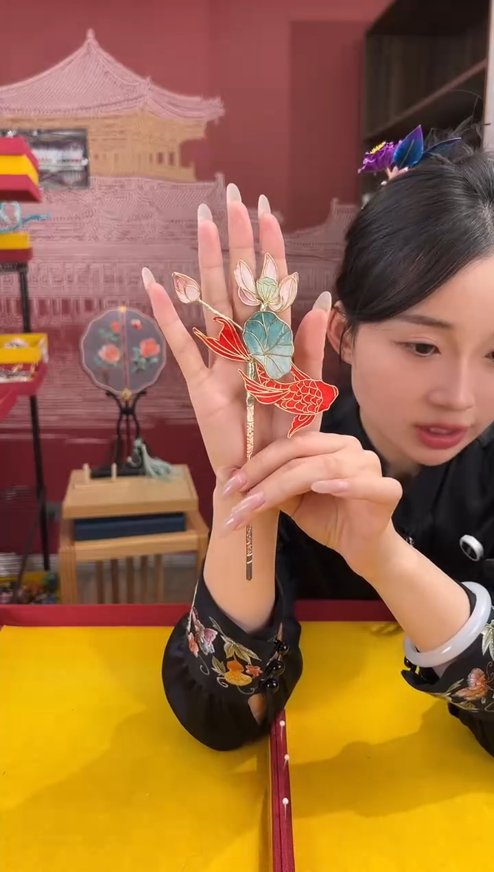 【闪购商品】刺绣非遗绒花（发饰）