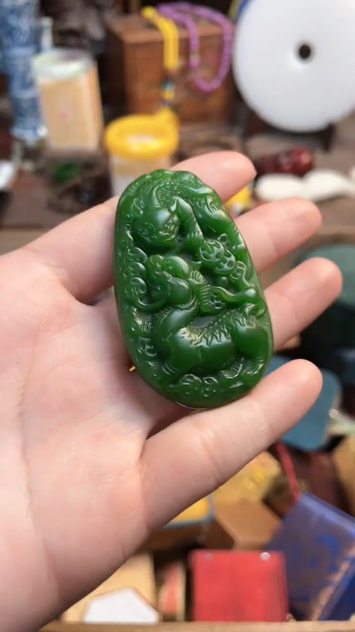 【闪购商品】和田玉（碧玉）颈饰未镶嵌玉瑞专属精选摆件