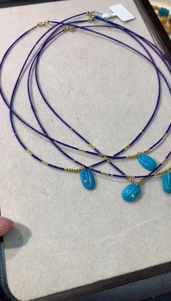 18K金镶嵌青金石项链Q77|多样性发其一|999