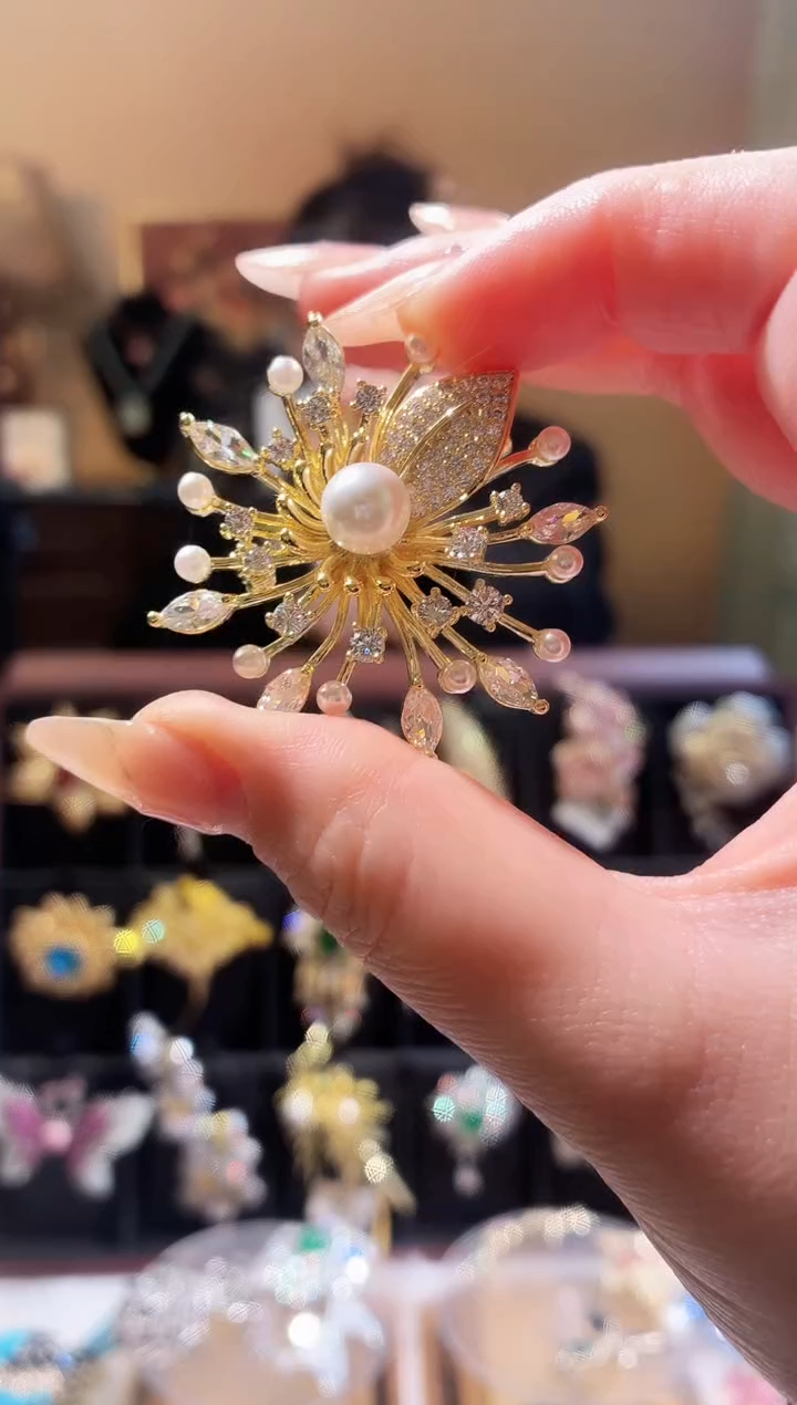 合成立方氧化锆铜合金珠珠兰花