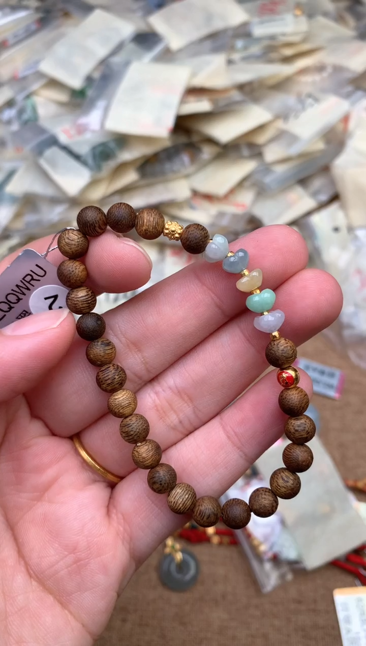 银S925镶嵌挂件翡翠一海南沉香棋楠