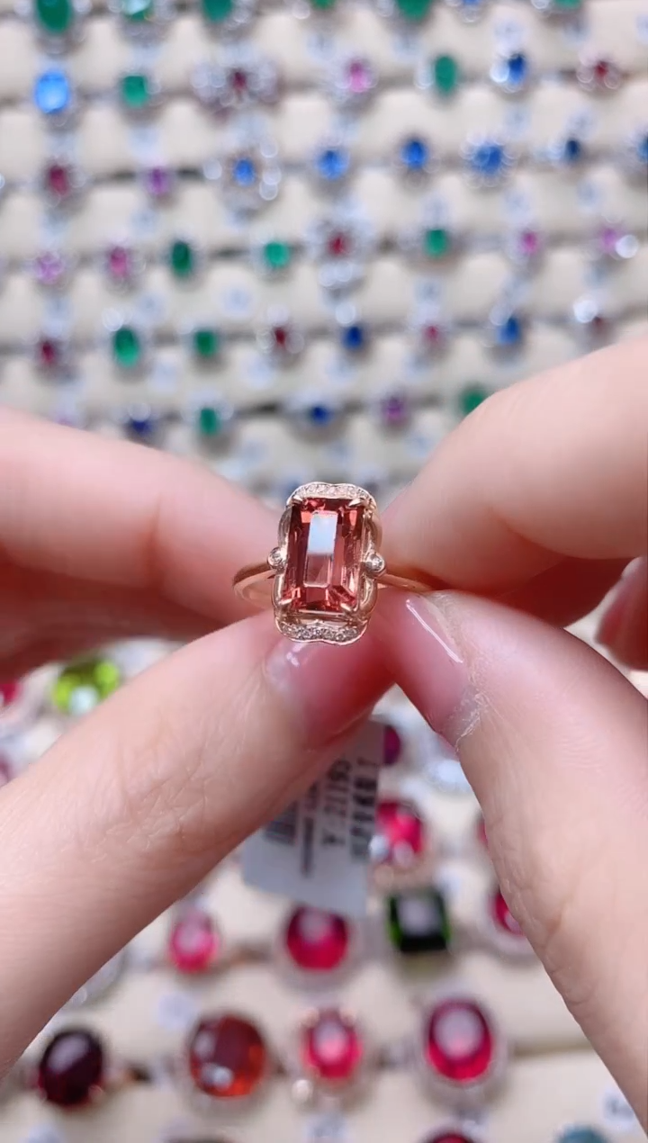 【闪购商品】碧玺18K金戒指18K金镶嵌1