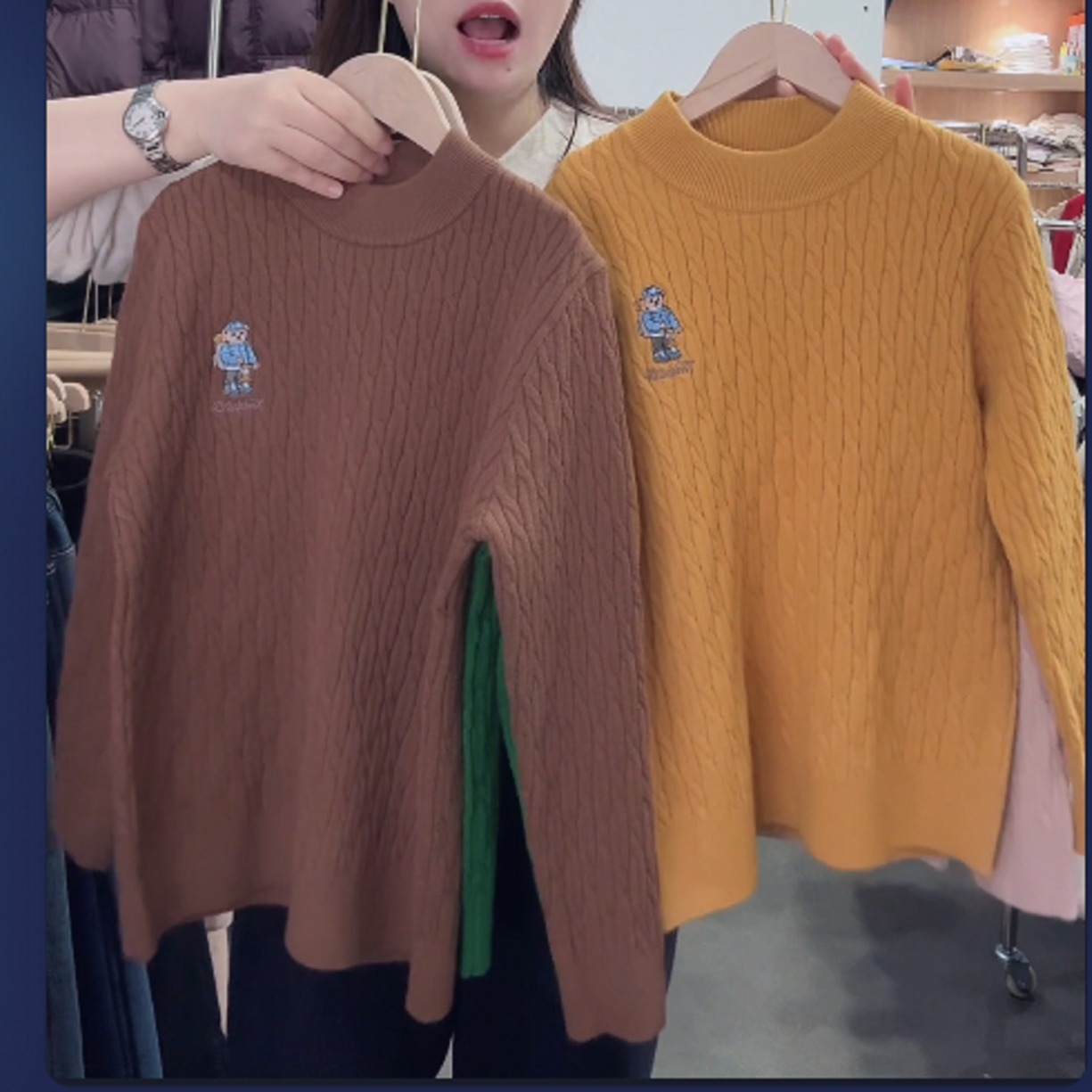 泡妈童装   儿童新款时尚小熊女童男童毛衣6603