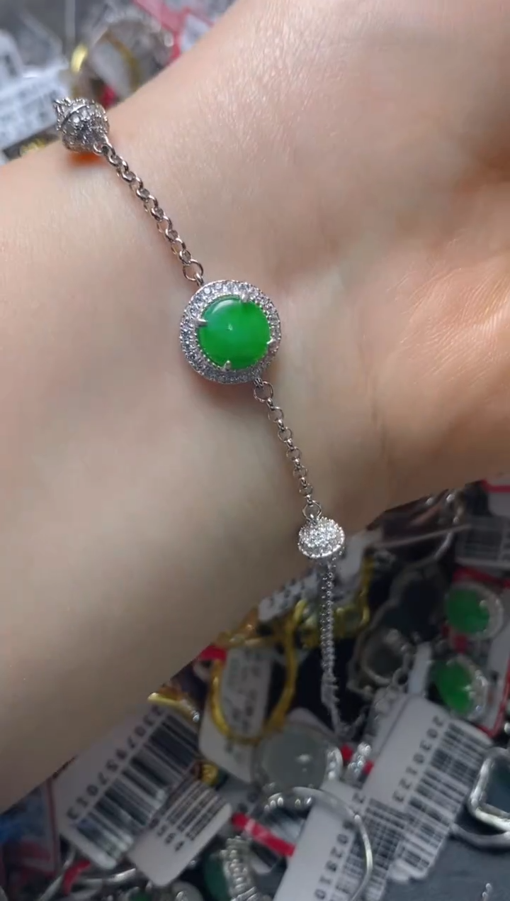 银S925镶嵌戒指翡翠百内无证书