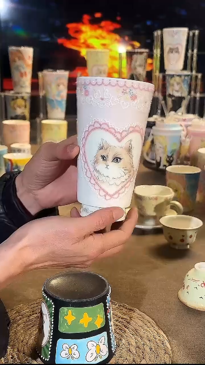 摆件陶景德镇陶瓷手工手绘