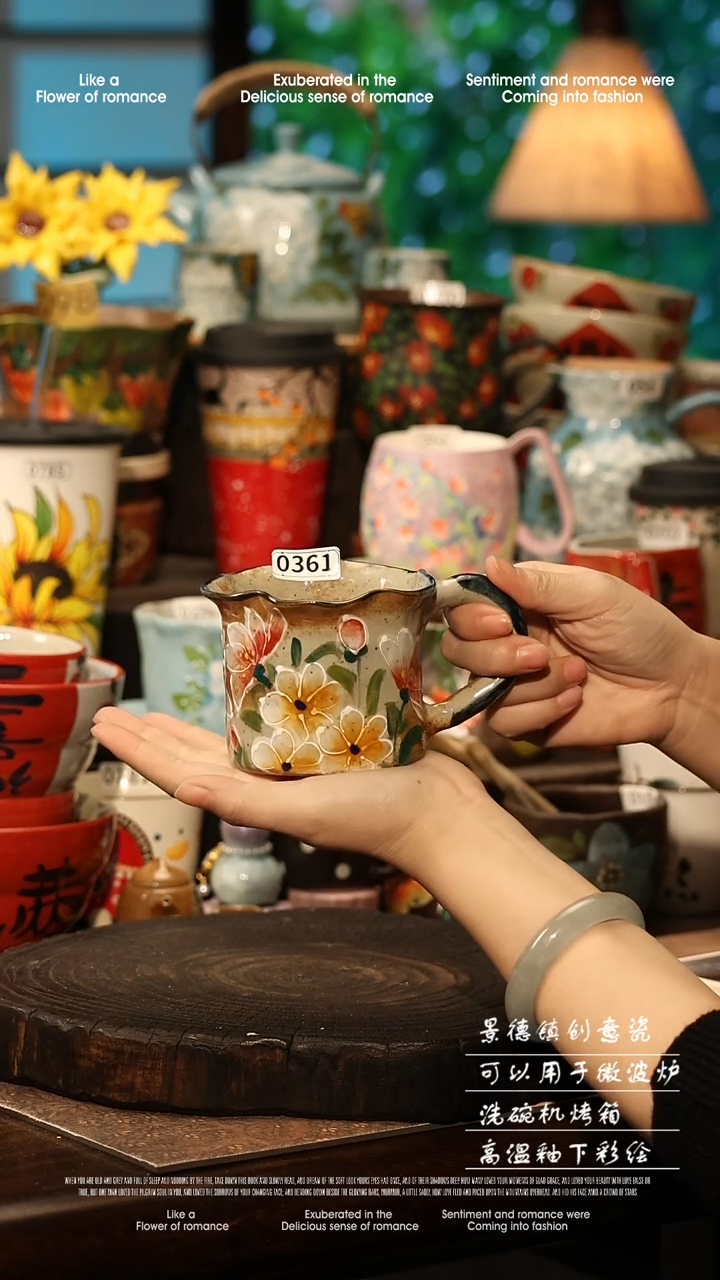 陶瓷景德镇高温釉下彩手工手绘款式