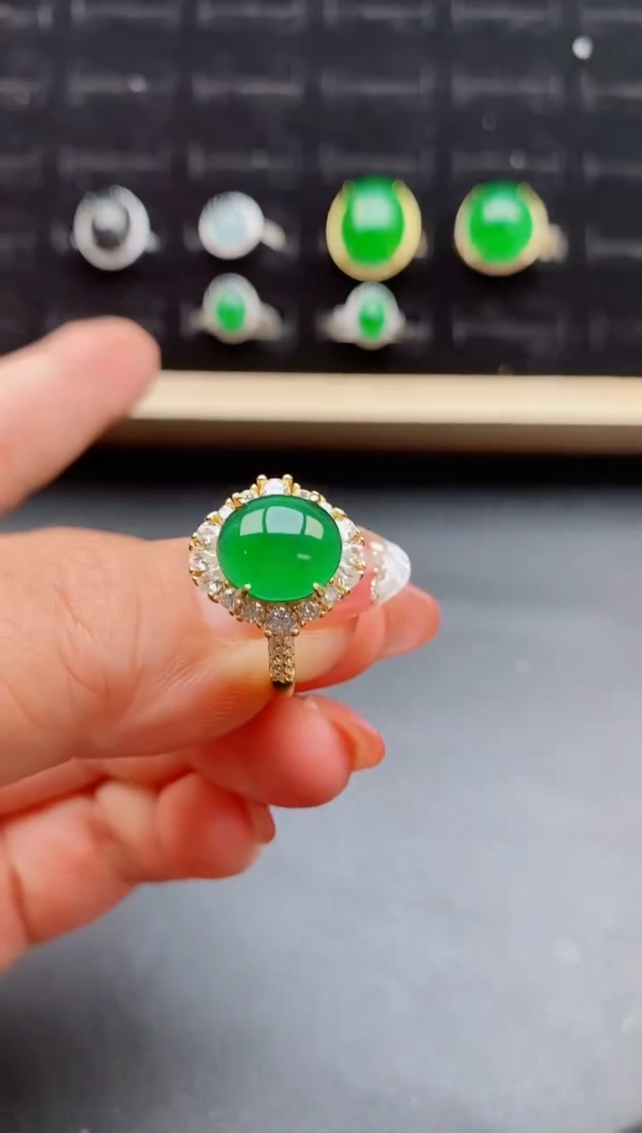 【闪购商品】翡翠戒指银S925镶嵌08580