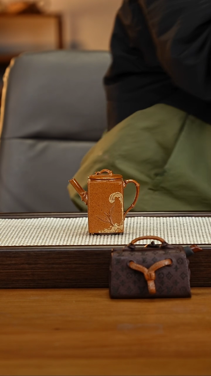 【闪购商品】紫砂茶壶柴烧高四方灵竹90cc