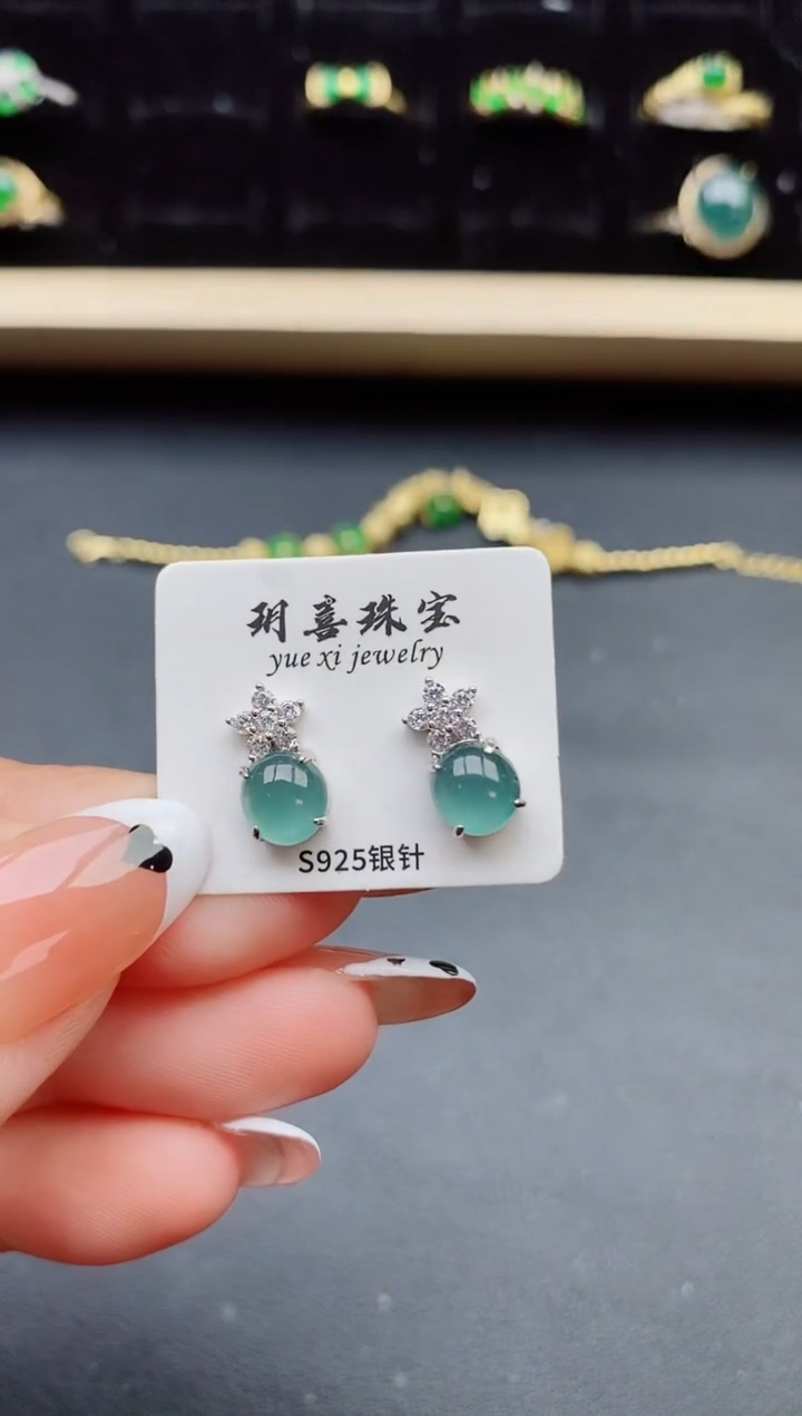 【闪购商品】翡翠银S925镶嵌戒指321321