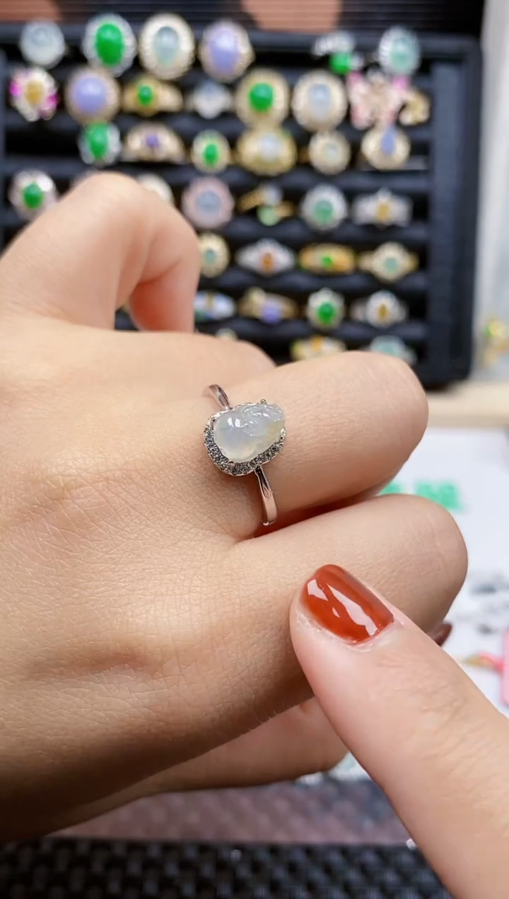 银S925镶嵌戒指翡翠421