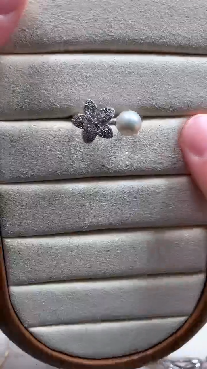 【闪购商品】海水珍珠戒指银S925镶嵌海星珍珠戒指