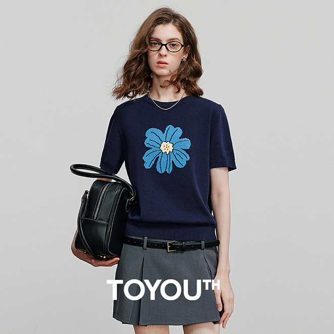 【王雪糕专属】初语针织衫植物系短袖小衫上衣8523068