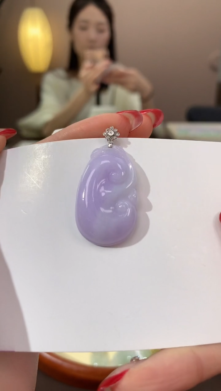 【闪购商品】翡翠颈饰18K金镶嵌天然缅甸a货翡翠1