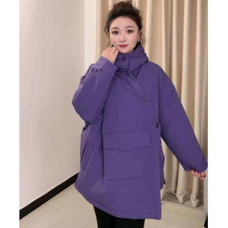 2025秋冬新款韩版不规则设计连帽时尚洋气款棉衣女0911