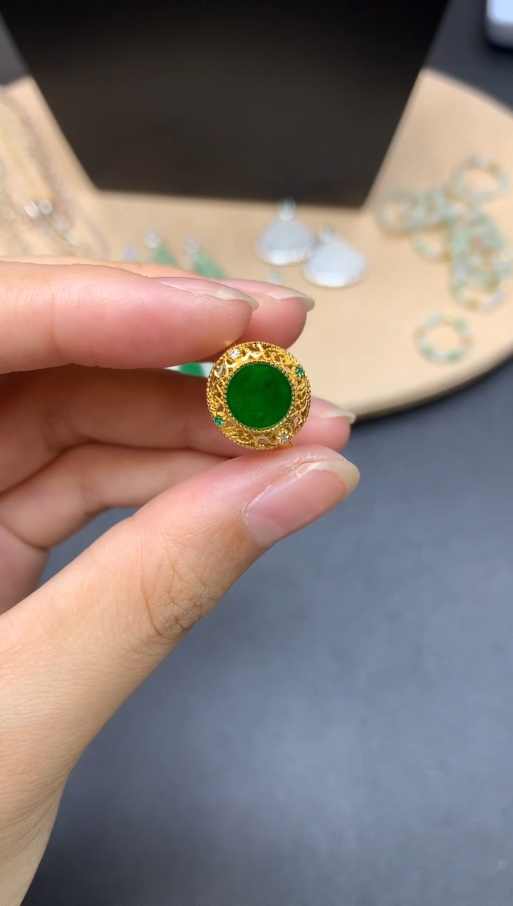 【闪购商品】翡翠戒指银S925镶嵌无事牌【多样性发其一】